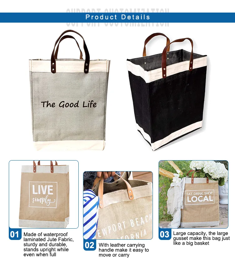 Customized jute tote bags