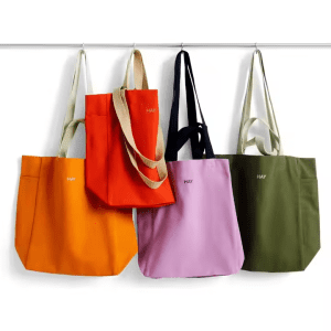 colorful canvas shopping tote bag