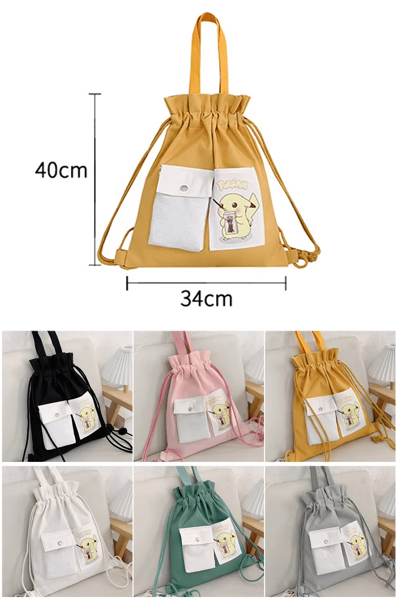 canvas drawstring shoulder bag