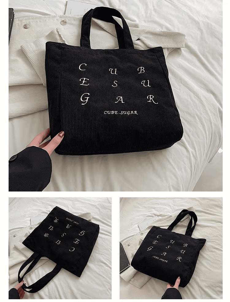 embroidered logo shoulder bag