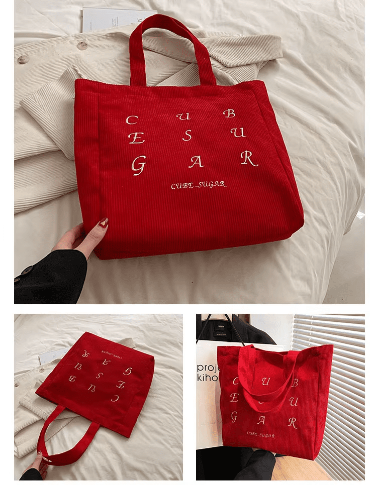 embroidered logo shoulder bag