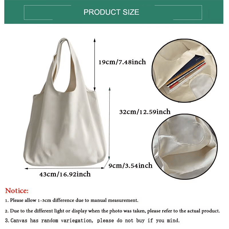 Canvas Tote Shoulder Bag