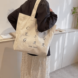 embroidered logo shoulder bag