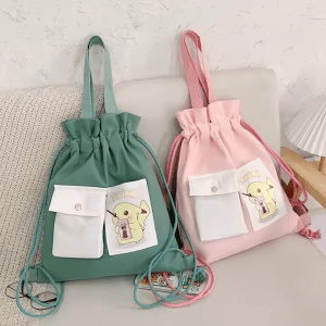 canvas drawstring shoulder bag