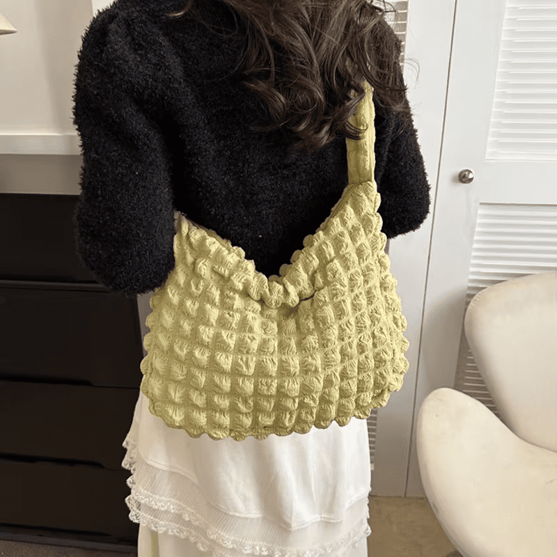 pleated bubble handbag