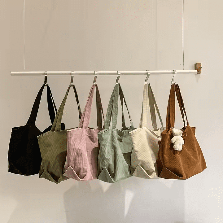 Corduroy Shopping Tote Bag