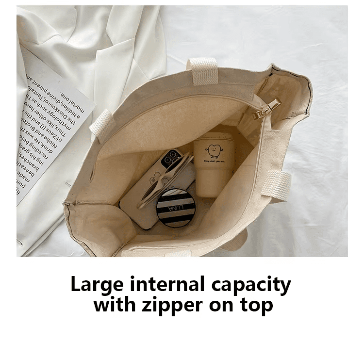 zipper cotton bag