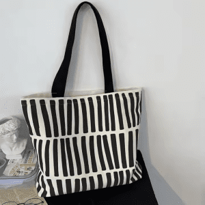 striped canvas bag