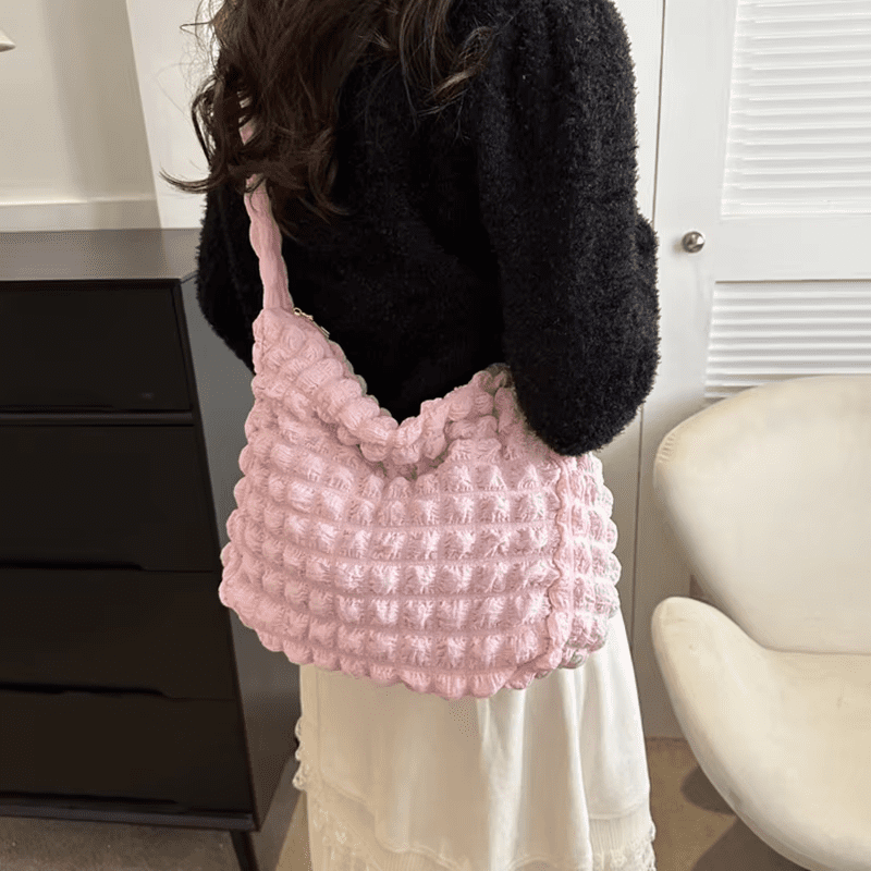 pleated bubble handbag