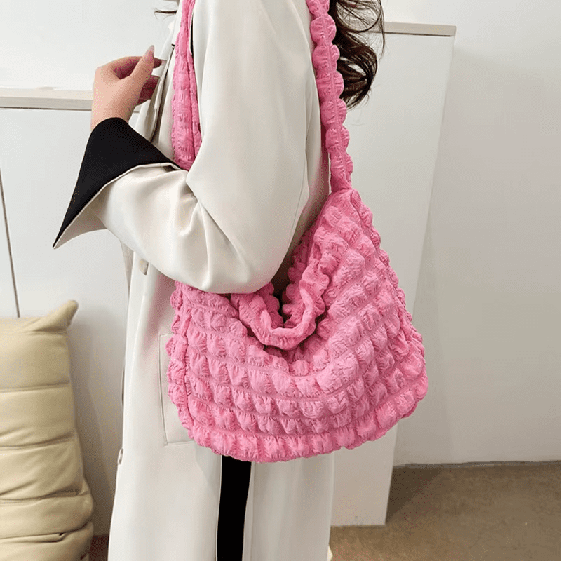 pleated bubble handbag